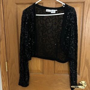 Elegant Black Sequin Women's Top